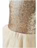 Cap Sleeves Champagne Sequin Tulle Popular Flower Girl Dress